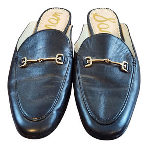 Sam Edelman Linnie mule black leather shoes sz 8 slide on womens casual